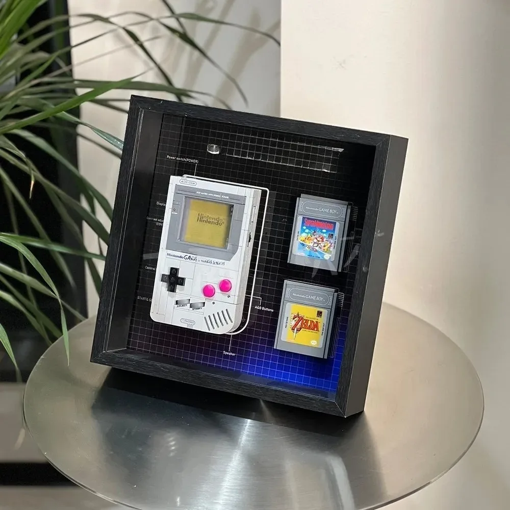 Game console acrylic display box with wall-mounted photo frame for dust-proof storage