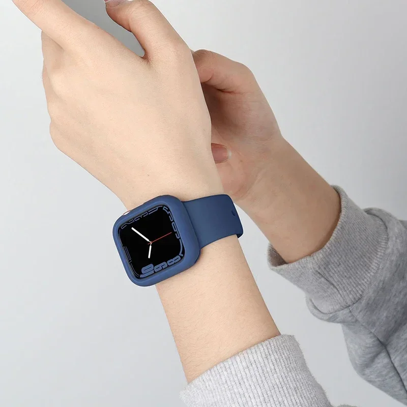 حافظة سيليكون ناعمة للساعة ، غطاء حماية ، الترا 9 ، 8 ، 7 ، 49 تفاحة ، 45 ، 41 ، iWatch Series SE ، 6 ، 5 ، 4 ، 3 ، 44 ، 40 ، 42 ، 38