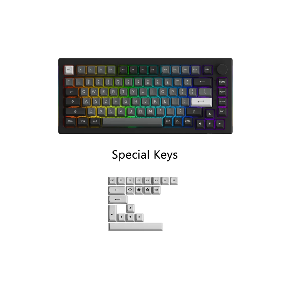 Imagem -05 - Akko 5075b Plus Preto e Prata 75 Hot Swap Multi-modes Rgb Teclado Mecânico para Jogos 2.4ghz sem Fio Usb Tipo-c Bluetooth 5.0