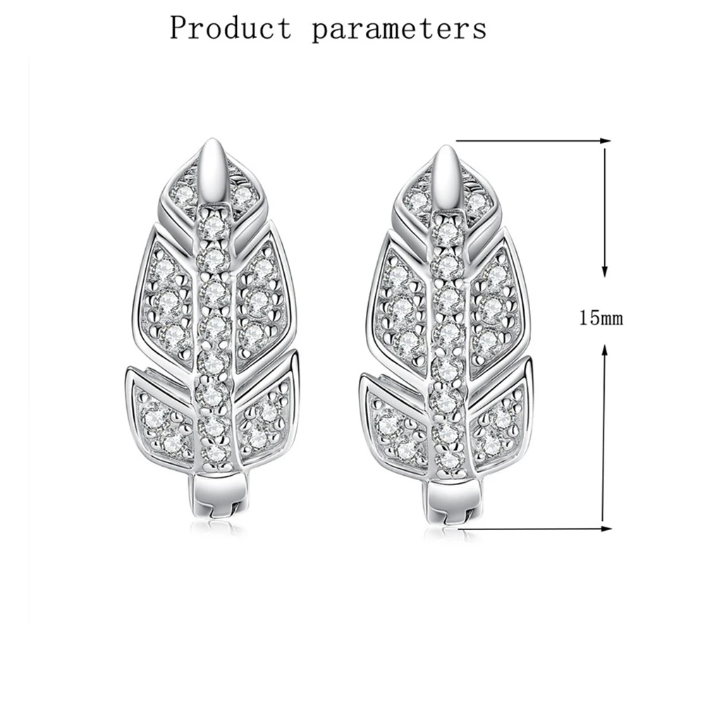 D Color Maple Leaf Moissanite Earrings S925 Sterling Silver Hip-Hop Ear Studs for Woman Party Jewelry Gift