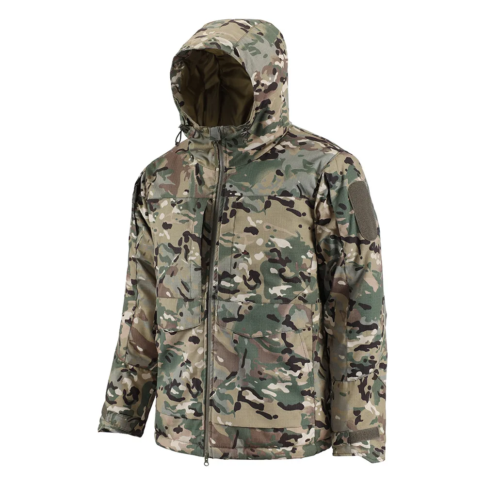 ESDY Outdoor Camouflage Jacket Multi Pocket Warmth Thickened Cotton Coat A022