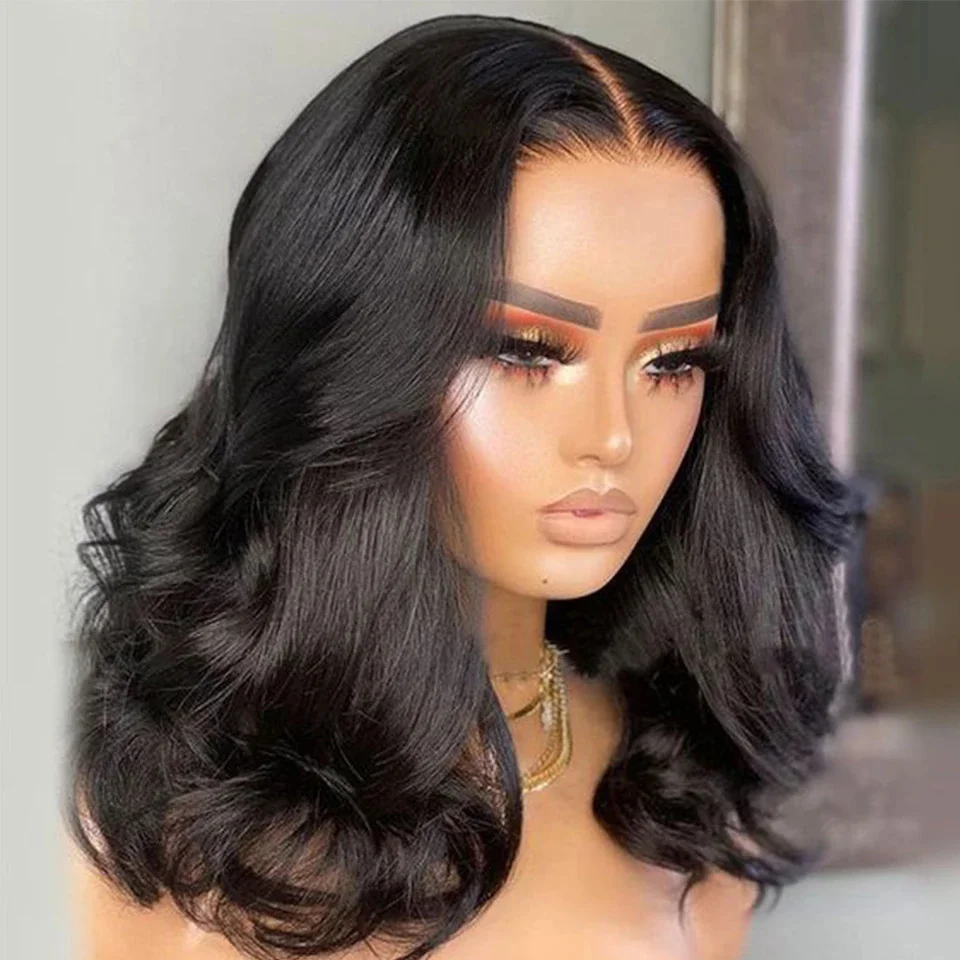 Wigirl HD Body Wave 13x6 Short Bob Wig Lace Front 13x4 Human Hair Wigs Preplucked Water Wave 5x5 Glueless Lace Closure Wig