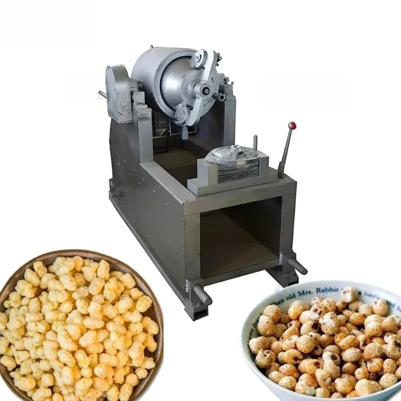 Automatic Grain Puffing Machine for Cereal Rice Corn Wheat Hot Air Snack Popping Machine for Food Processing