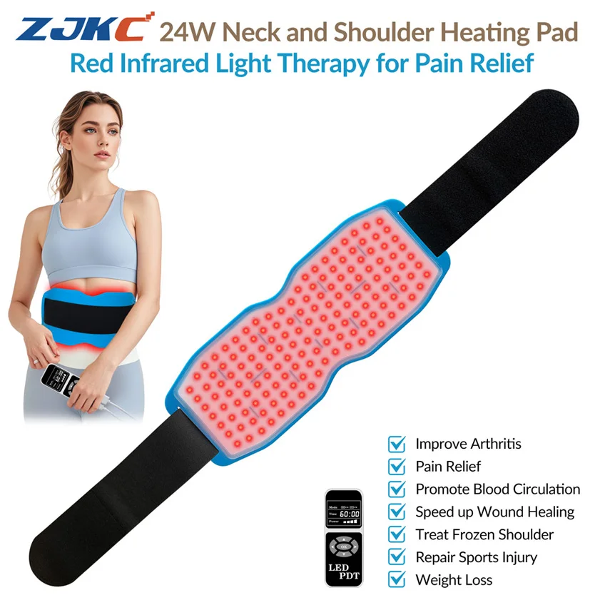 660nm 850nm 940nm Red Light Therapy Devices Heating Pad for Back Waist Joint Pain Relief Physical Therapy Belt