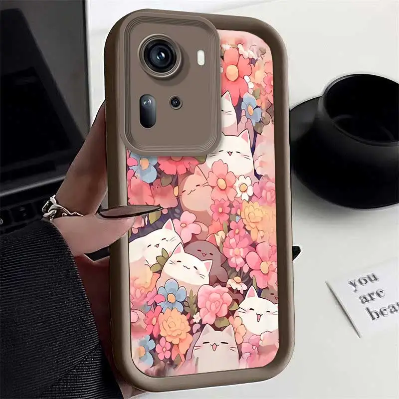 Reno11 Flowers and Cats Sky Eye Ladder Phone Case For OPPO Reno 11Pro 10ProPlus 10 9 9Pro 8T 8 8Pro 8Lite 8T 7 6Z 6 5 4 2Z Cover