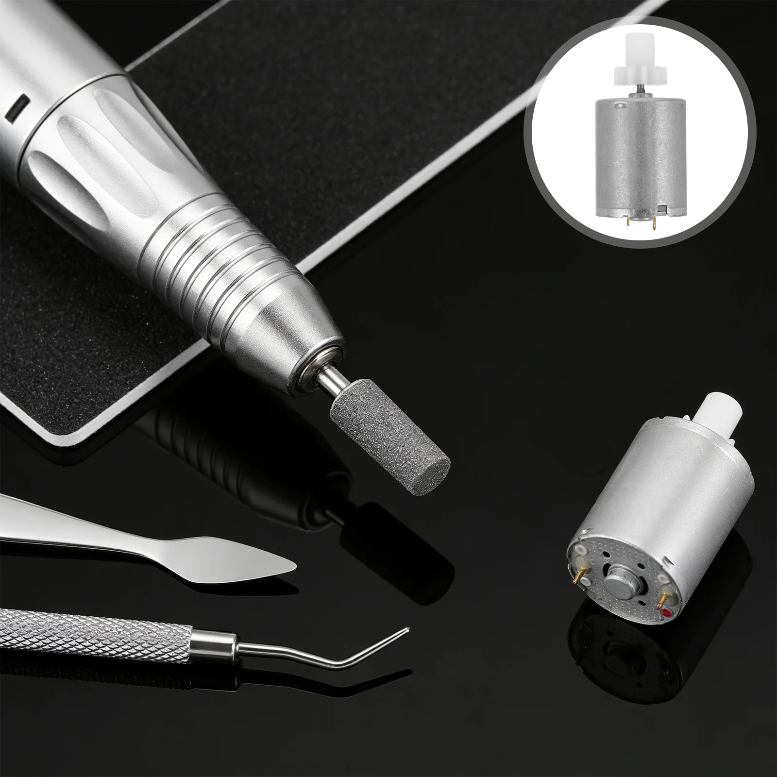 Mini Dc Motor 32V Nail Drill Handpiece Replacement Precise Micro Vibration Motor Electric Manicure Drill Accessories Salon Home