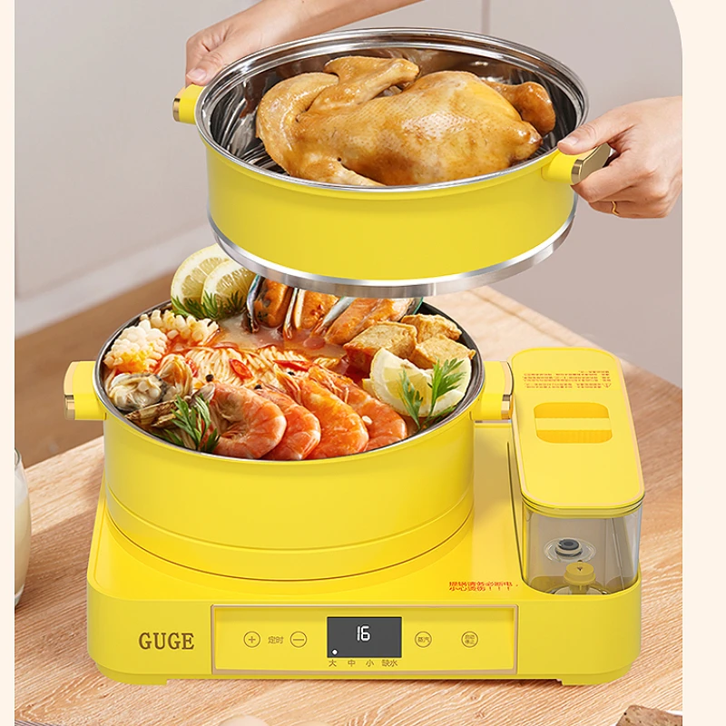 

Electric Cooker Multifunctional Household Cooking and Stewing Integrated Hot Pot Stainless Steel Multi-layer Cooking Pot