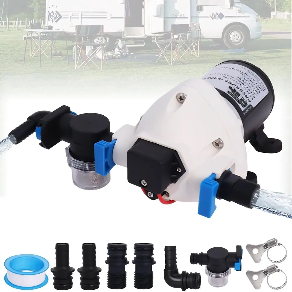 

Upgraded R3526144D RV Water Pump, 3.0 GPM 50-PSI 12V DC Triplex Diaphragm Self-Priming Water Pump with Strainer and Pressure Swi