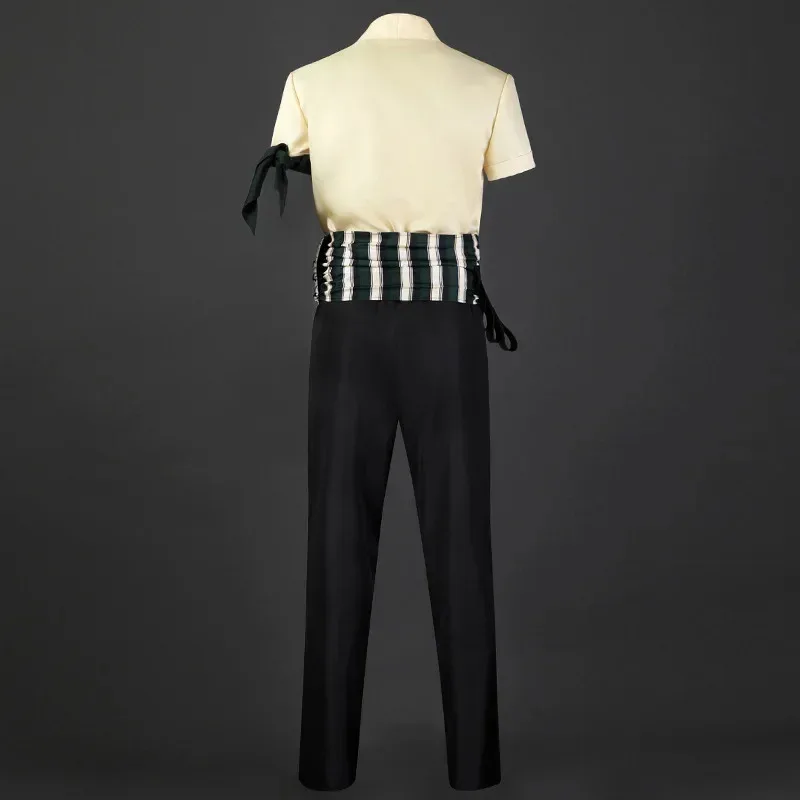 Disfraz de Roronoa Zoro para hombre, versión 72.a persona Real, con pendientes, turbante, tocado, Halloween, Carnaval, Anime