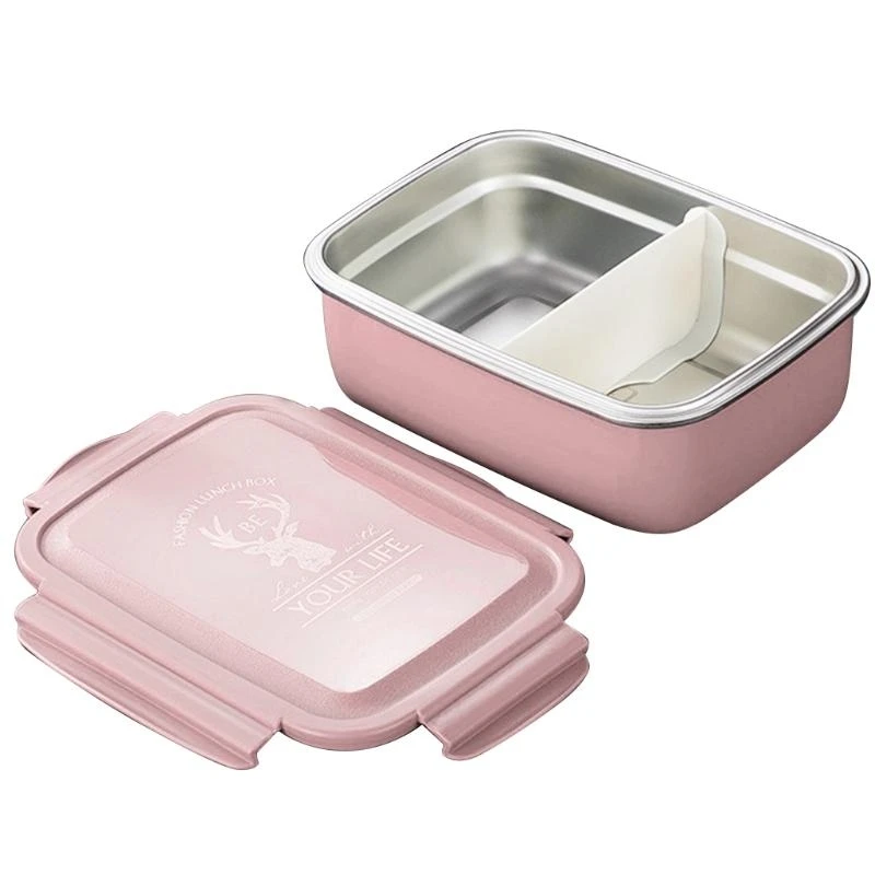 QX2E Stainless Steel PP Bento Boxes for Childrens Outdoor Schools 3 Colors to Choose