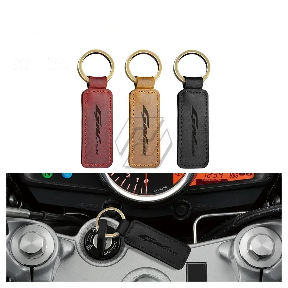 

For Suzuki GW250 GW 250 Motorcycle Keychain Cowhide Key Ring