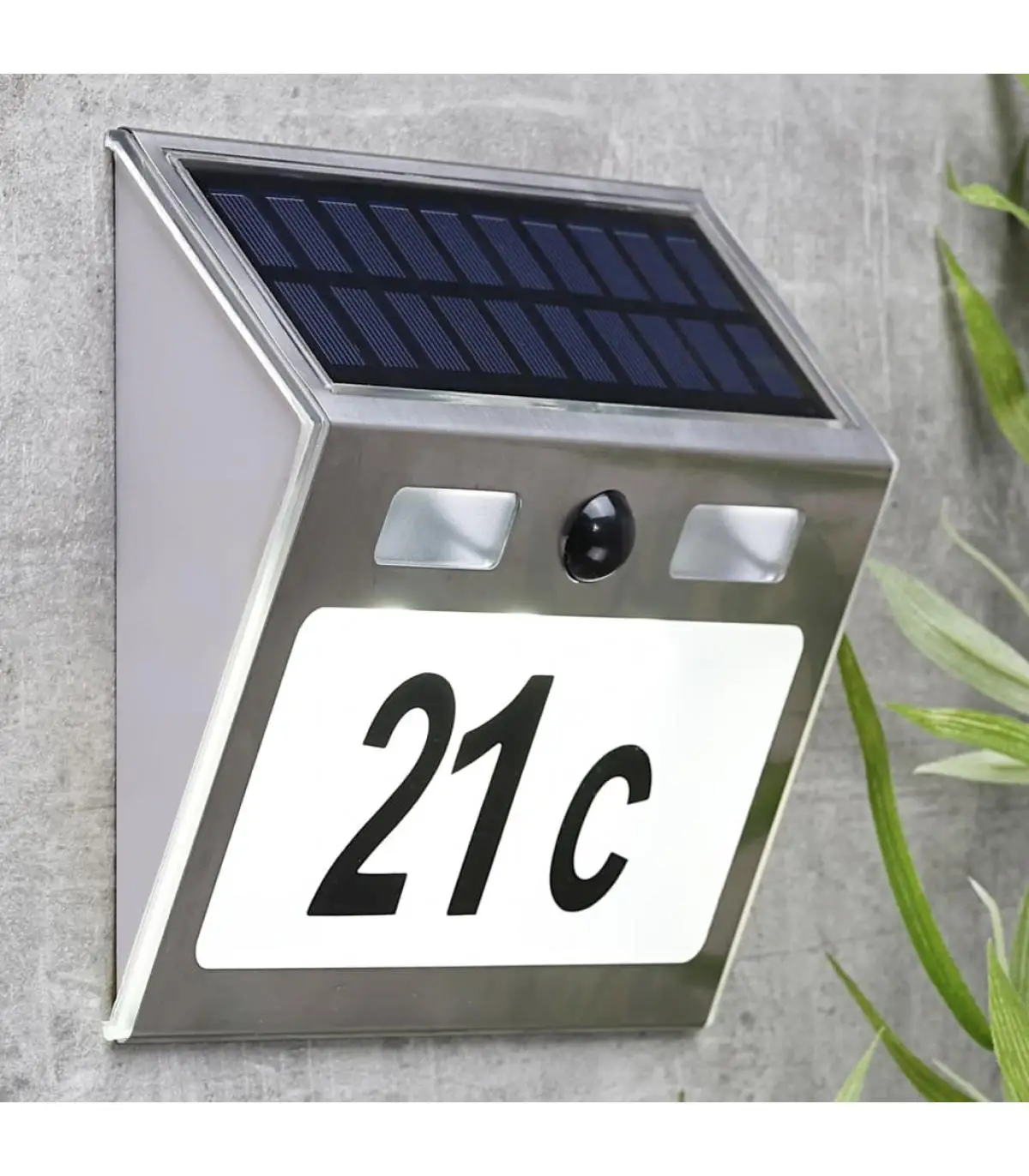 House number HI Number House letters solar LED Silver