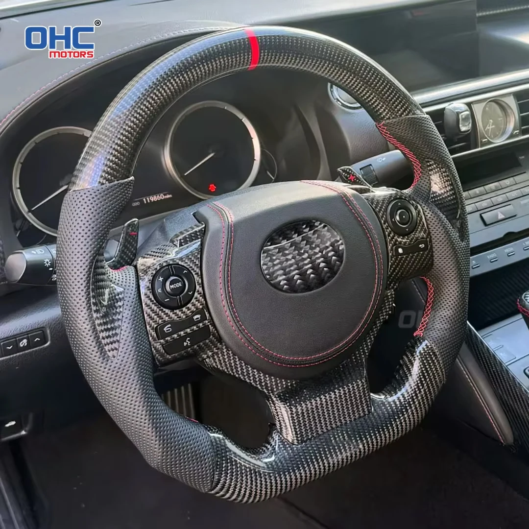 

Forged Carbon Fiber Steering Wheel For Lexus IS Customized Steering Wheel Perforated leather No Airbag