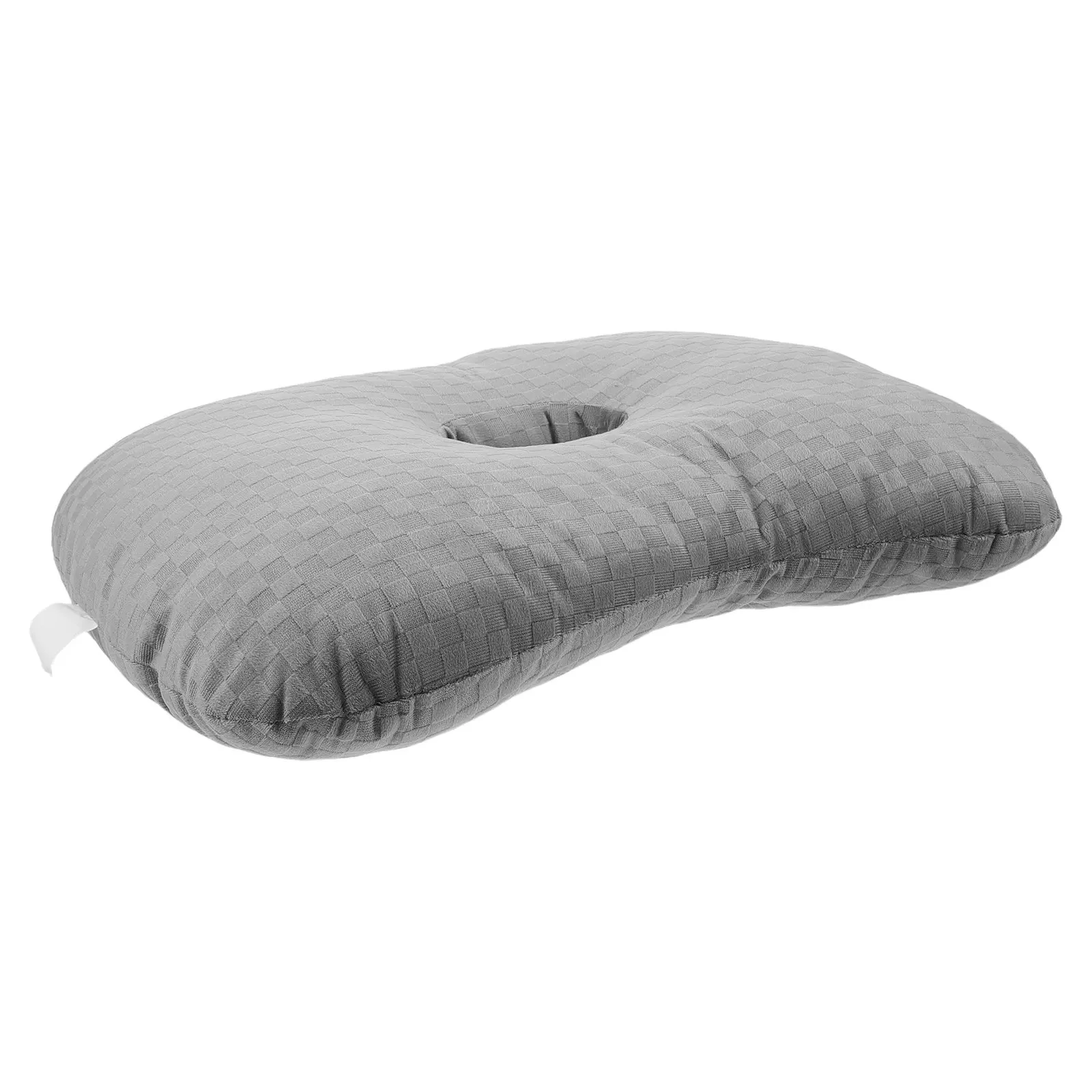 Grey Side Sleeping Ear Pillow Hollow Center Cushion Ear Piercing Protection Recovery Soft Skin Friendly Spa Home Use Breathable