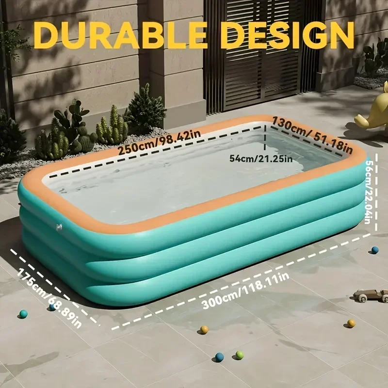 Large Inflatable Swimming Pool Durable PVC Material for Family Swimming And Yard Parties Various Sizes Available.Labubo.
