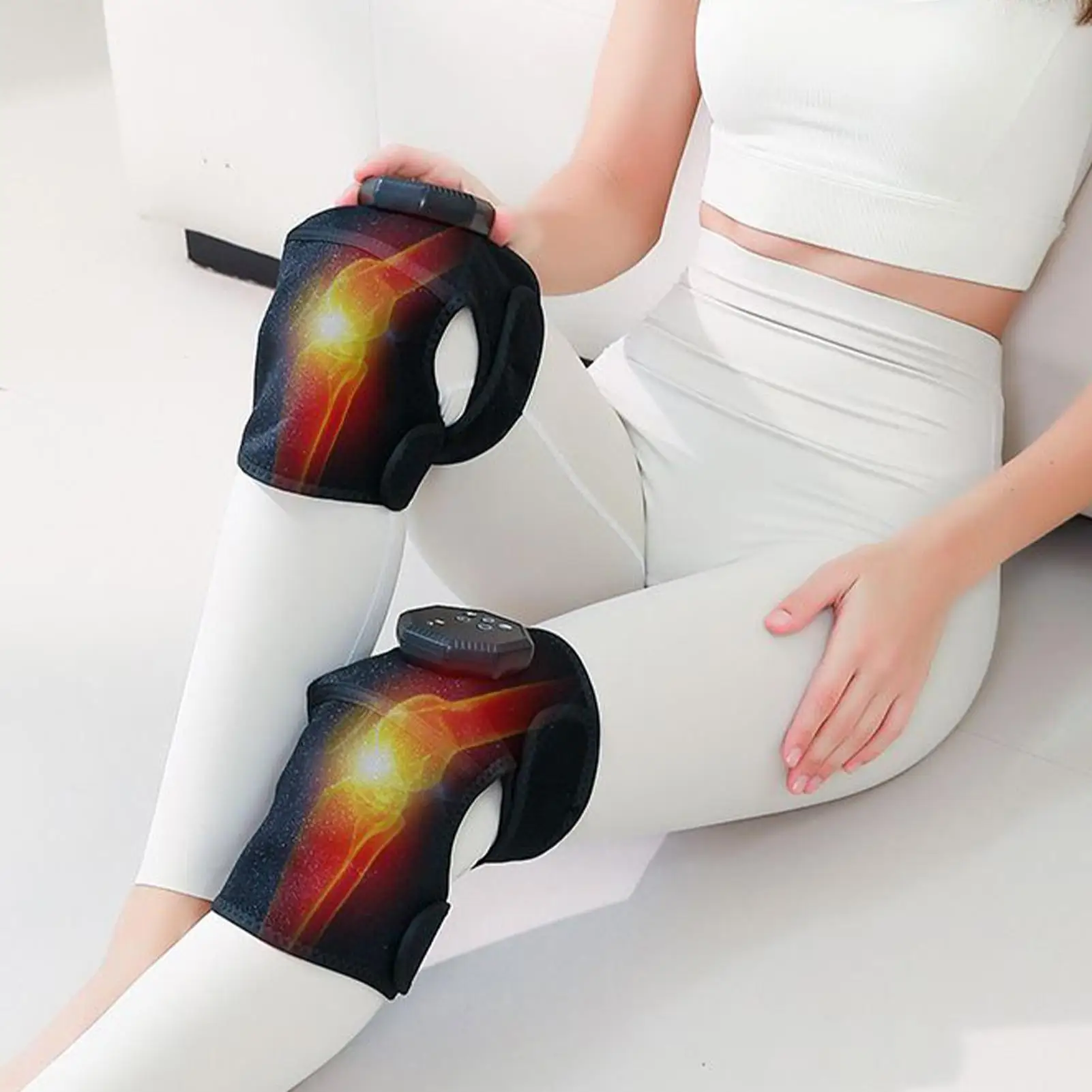 

Knee Massager With Heat Cordless Warmers Brace 5 Vibration Modes Knee Heat Massager With Adjustable Strap For Women Grandma