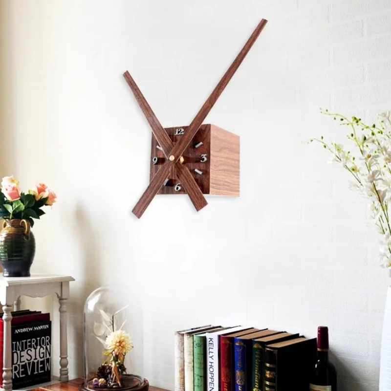 

Wooden Modern Wall Clock Creative Minimalist Unusual Hands Large Wall Clock Fashion Digit Unique Reloj Digital Pared Home Decor