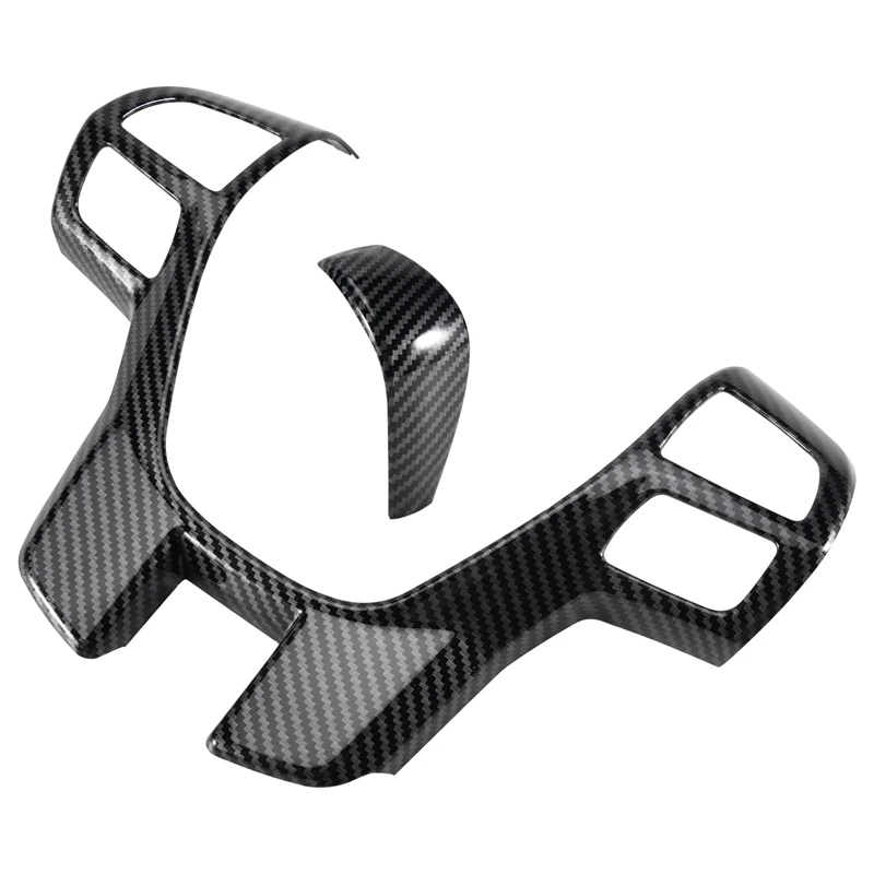 For Ford Ranger Everest Endeavor 2015+ Carbon Fiber Steering Wheel & Gear Shift Cover Trim Frame Decorator Accessories