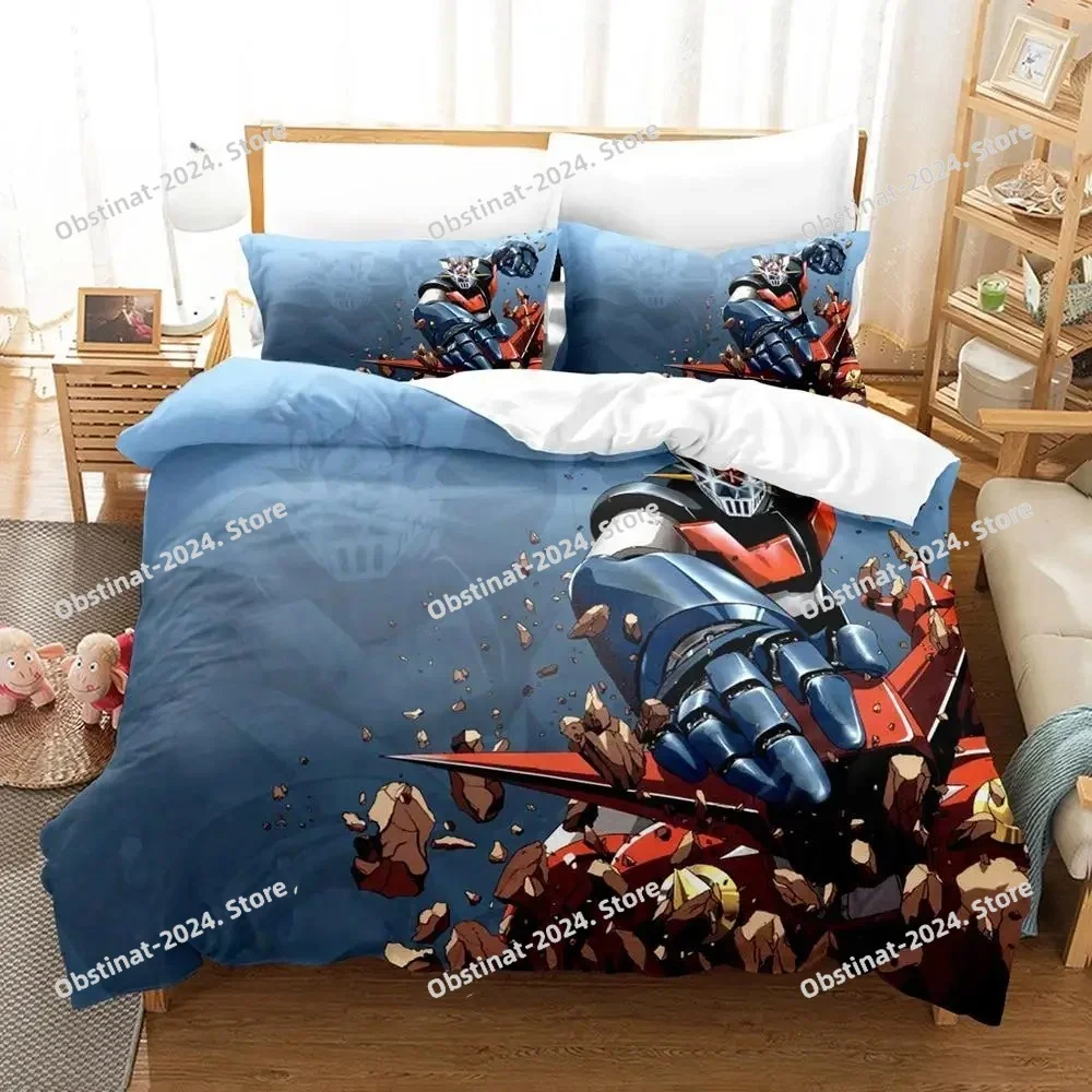 

2025 Mazinger Z 3D Print Anime Bed Sheet Printed Bed Set Duvet Cover Pillowcase Bedding Set Linen Sheet Quilt Cover Queen King