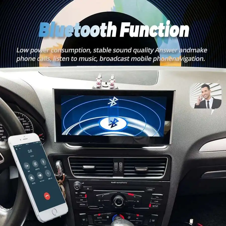 Qled Screen For AUDI Q5 2010-2018 Android 14 Car Radio Multimedia Video Player Stereo GPS Wireless CarPlay 12.3Inch 1920*720