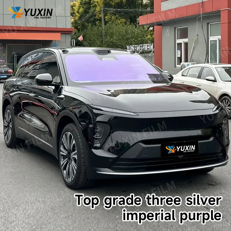 ฟิล์มเปลี่ยนสีโลหะ 3 ชั้น ยี่ห้อ Yuxin 72%VLT สีม่วง ป้องกันรังสียูวี 100% ฟิล์มติดกระจกรถยนต์แบบเปลี่ยนสี ฟิล์มติดกระจกรถยนต์แบบเปลี่ยนสี