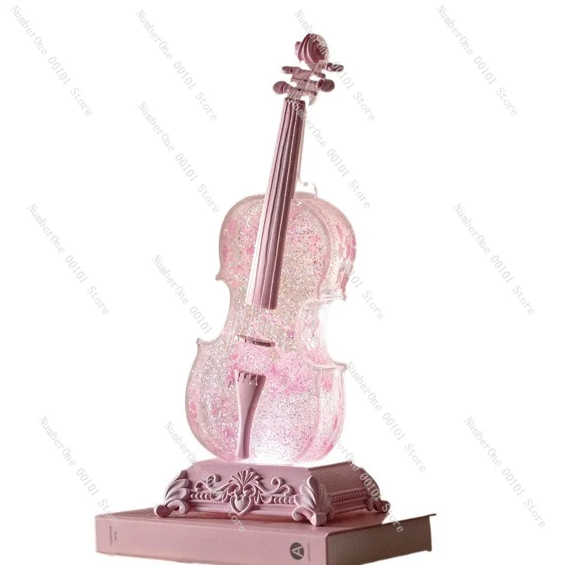 

Музыкальная шкатулка для скрипки с хрустальным шаром и вращающейся сцены в виде снежинки, романтическое украшение для рабочего стола и практичный подарок на день рождения для друзей