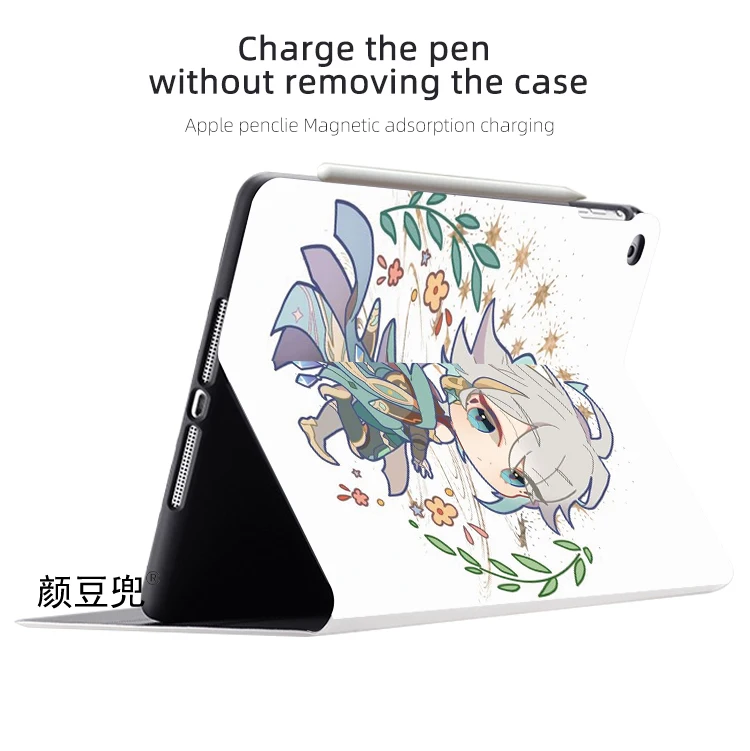 Capa de silicone Genshin Impact para iPad, Capa Anime para 10.2 7th 8th Air 2 3 Mini 6 e 5, Capa Luxo para iPad Air 4 5 e Pro 11 inc