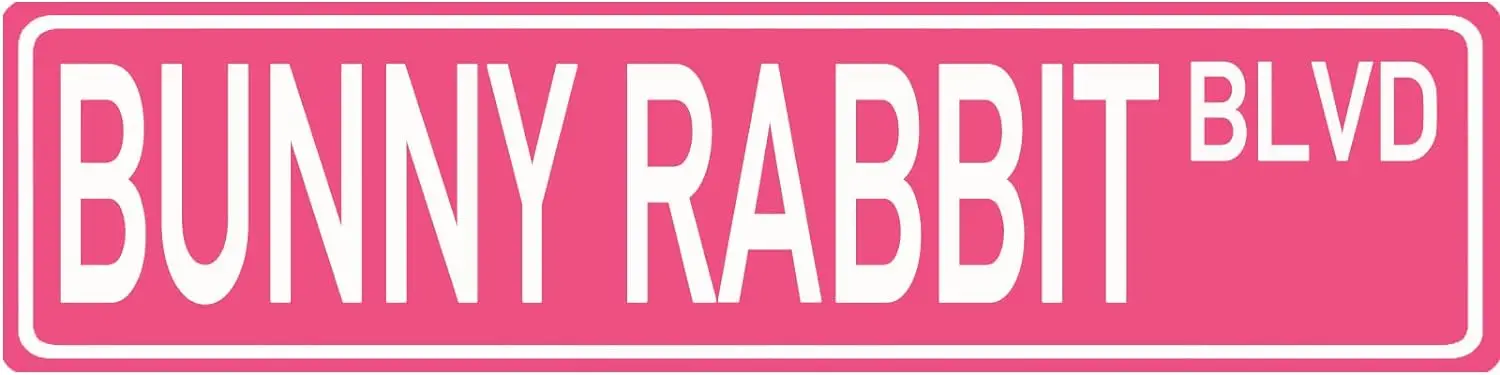 

BUNNY RABBIT BLVD Tin Sign Gifts for women, Outdoor Aluminum Metal Sign, Road Signs, woman Cave, Street Signs 16" x 4"