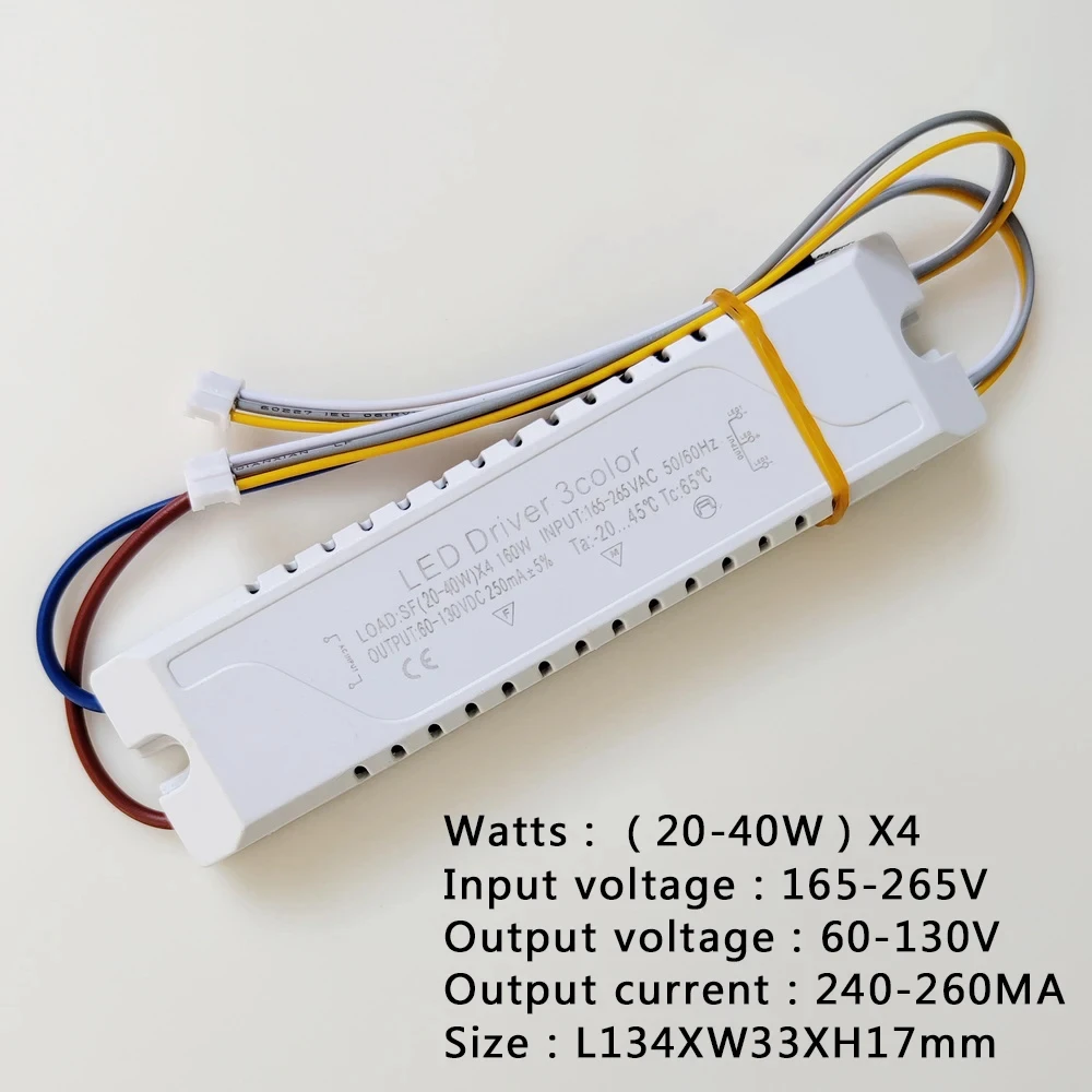 LED Driver 3 color Adapter For LED Lighting AC220V Non-Isolating Transformer For LED Ceiling Light Replacement 12W-240W