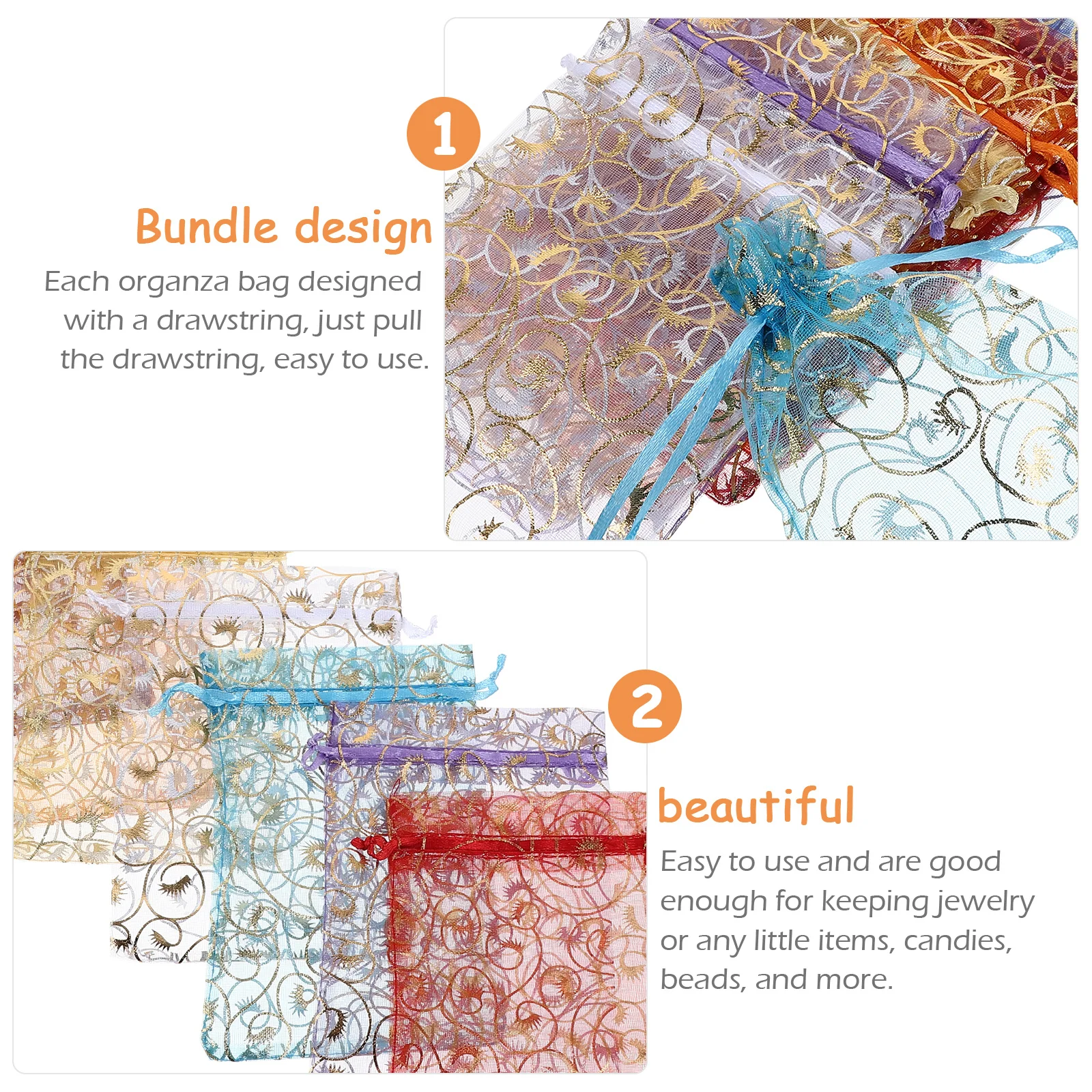 

100pcs Eyelash Storage Drawstring Organza Gift Pouches For Jewelry Small Favor Bags Wedding Party Organza Gift Bags