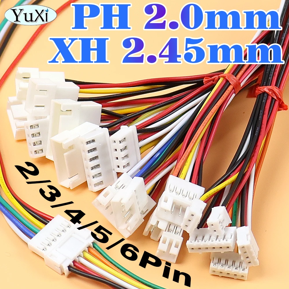 3-50Pair PH 2.0mm XH 2.54mm Pitch 2/3/4/5/6 Pin Male And Female Plug Connector Wire Cables JST Plug Jack Terminals