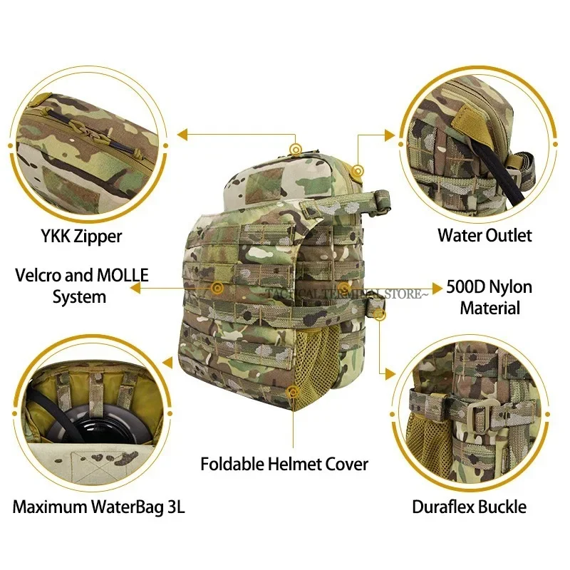 Tactical Vest Hydration Helmet Bag Hunting Plate Carrier Molle
