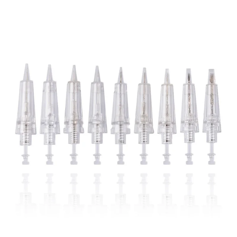 10PCS Tattoo Embroidery Full Throw One-Piece Needle Bayonet Needle Misty Eyebrow Machine External Buckle Needle