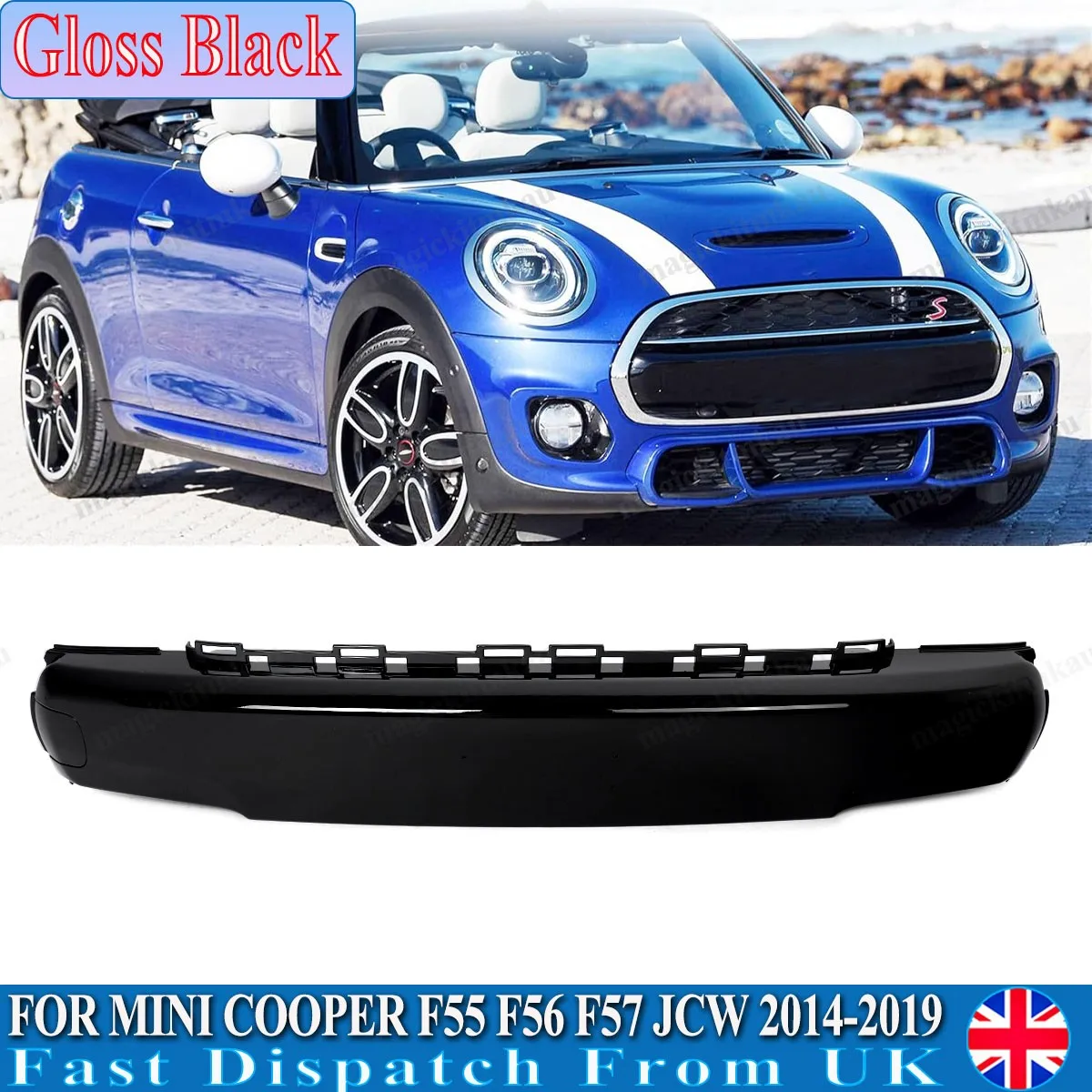 

Front Grill Cover For Mini Cooper F55 F56 F57 2014 2015 2016 2017 2018 2019 2020 2021 Front Bumper Number Plate Cover Black
