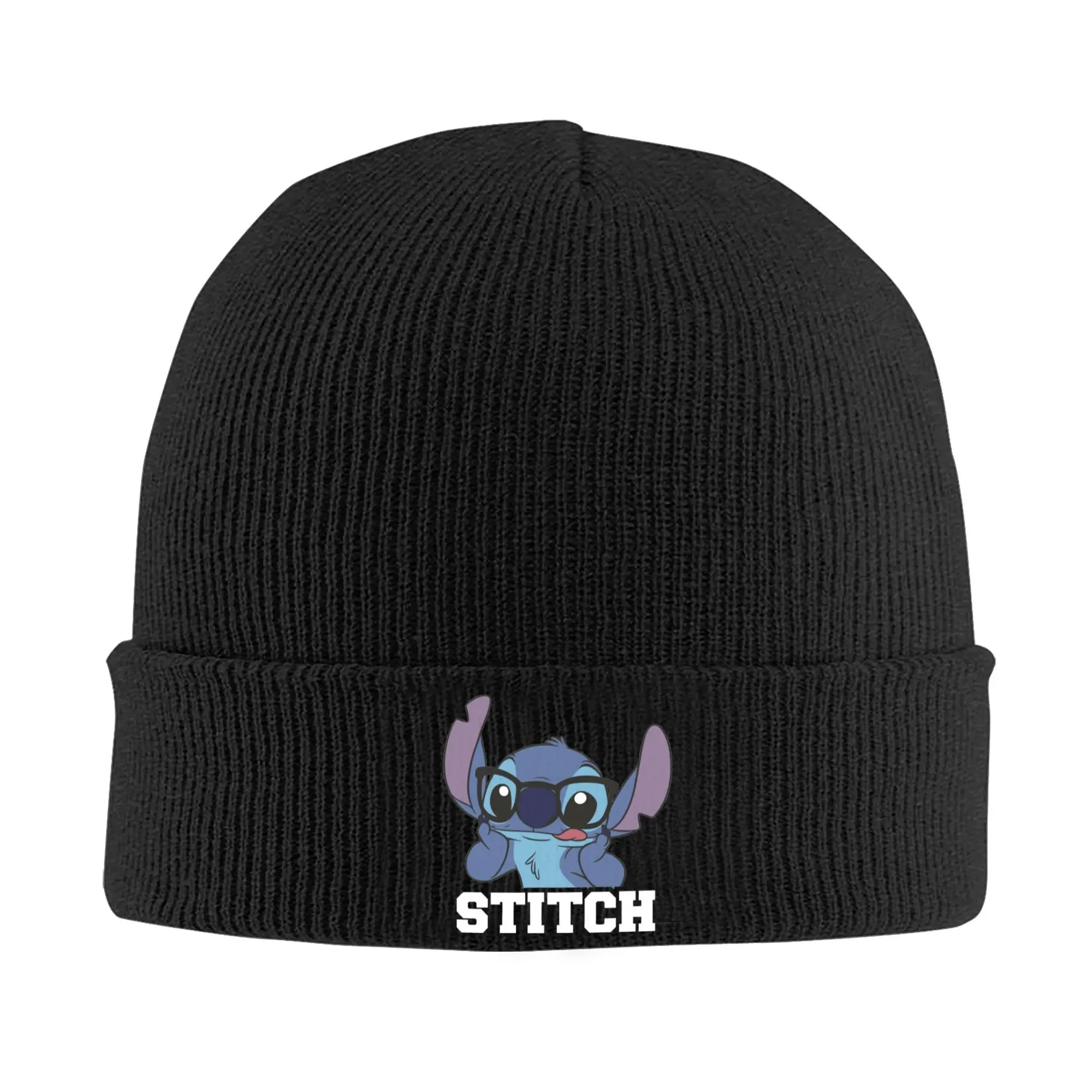 stitch glasses cool Rib Knit Cuffed Beanie For Men Women  Winter Warm Skullies Knitted Caps