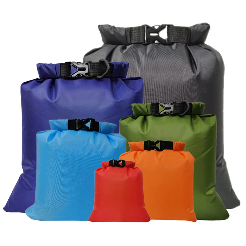 6Pcs Waterproof Storage Bags Outdoor Dry Bags Roll Up Compression Pouch Drifting Clothes Holder Camping Hiking Gear