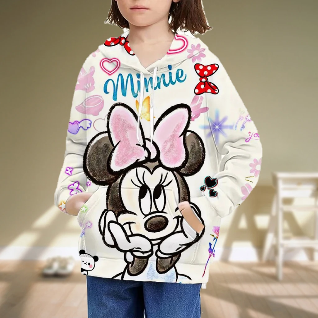 

Children's Mickey Mouse Hoodies Clothing Autumn And Winter Girls Long Sleeve Sweatshirts Fashion Disney Series Kids Hooded Tops