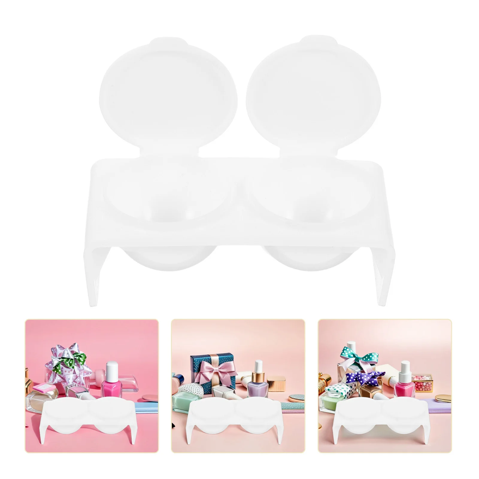 10개 크리스탈 컵 이중 구멍 유리 매니큐어 액체 용기 네일 아트 펜 세척용 다펜 디쉬 도구 네일 용품