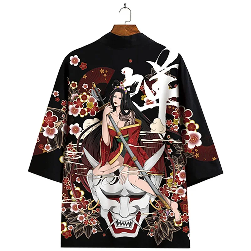 Japanese Kimono Man Yukata Samurai Clothes Men'S Kimono Cardigan Jacket Japanese Kimono Man Streetwear Style Haori Women