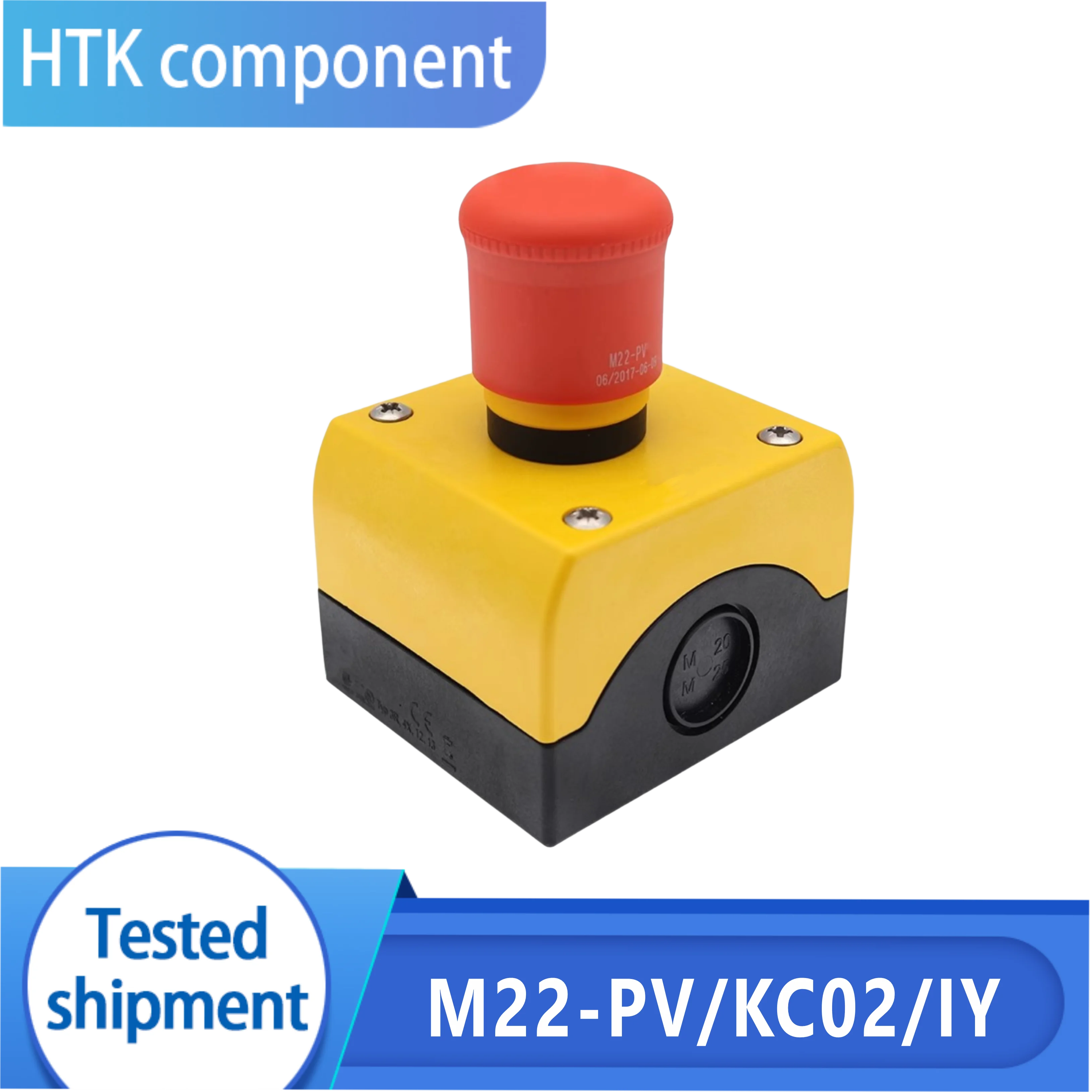 

M22-PV/KC02/IY новая и Оригинальная Кнопка аварийной остановки