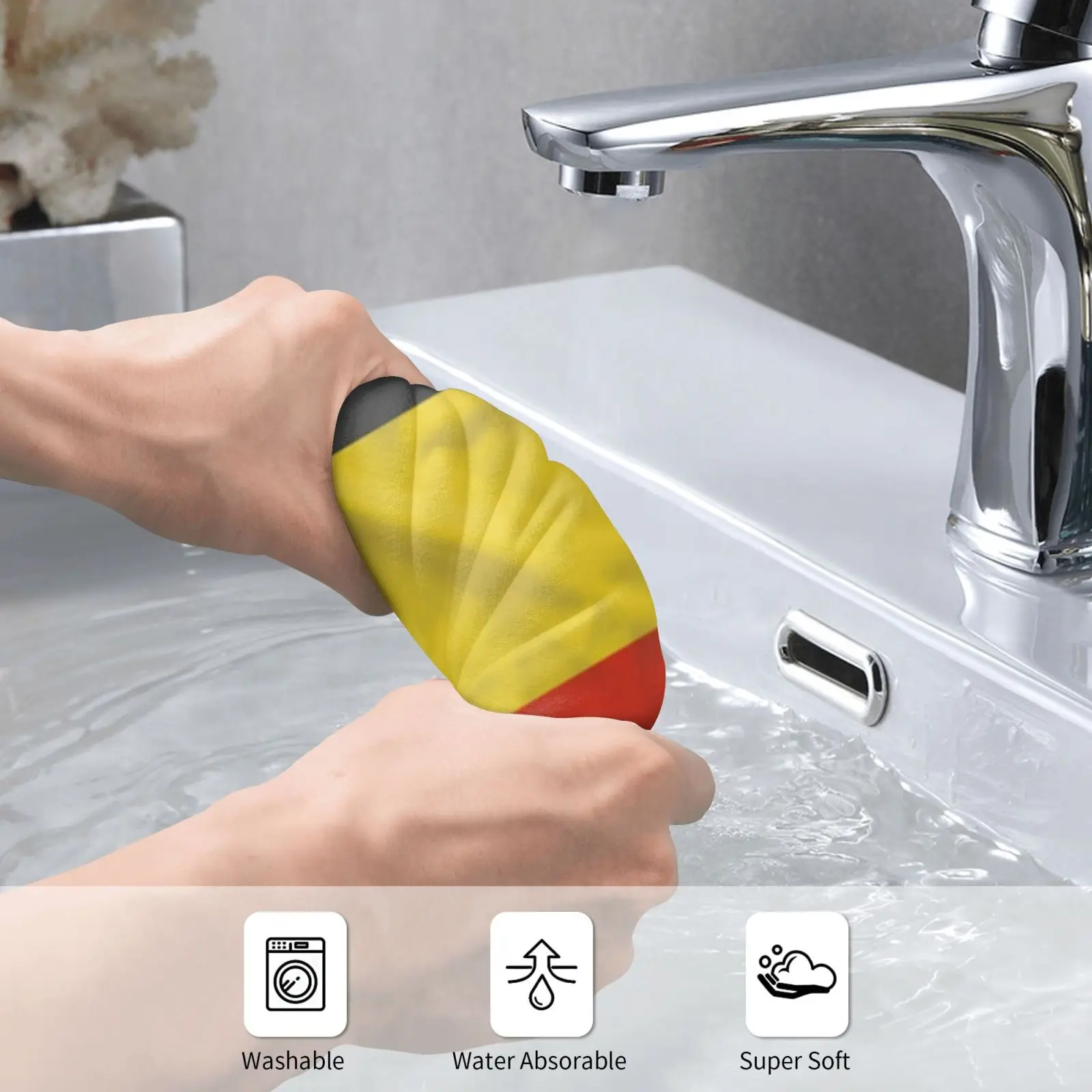 Belgium Flag Great Britain Flag Ripped-Gift For Belgian From Belgium Bath Towel Beach Cushion Belgian Pride