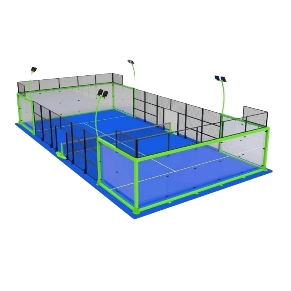 Hot Sale Panoramic Padel Tennis Court With Padel Court Rackets and Balls Free of Charge