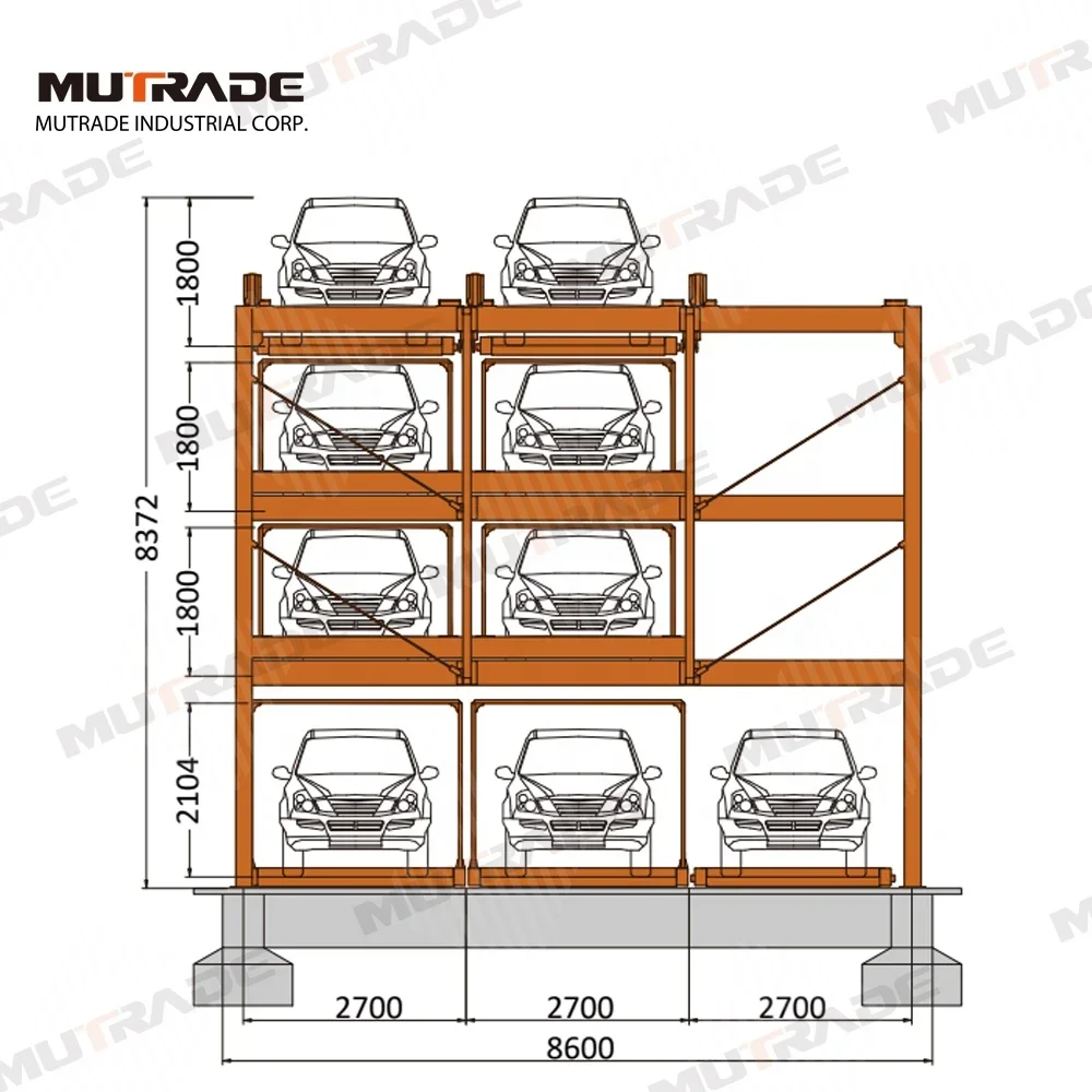 Hot Sale Multi-Storey Garage Equipment 4 Level Semi-Automatic Puzzle Parking System