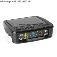 DIY Solar Powered TPMS Car Tire Pressure Monitoring System Digital ABS Material Internal and External Sensor