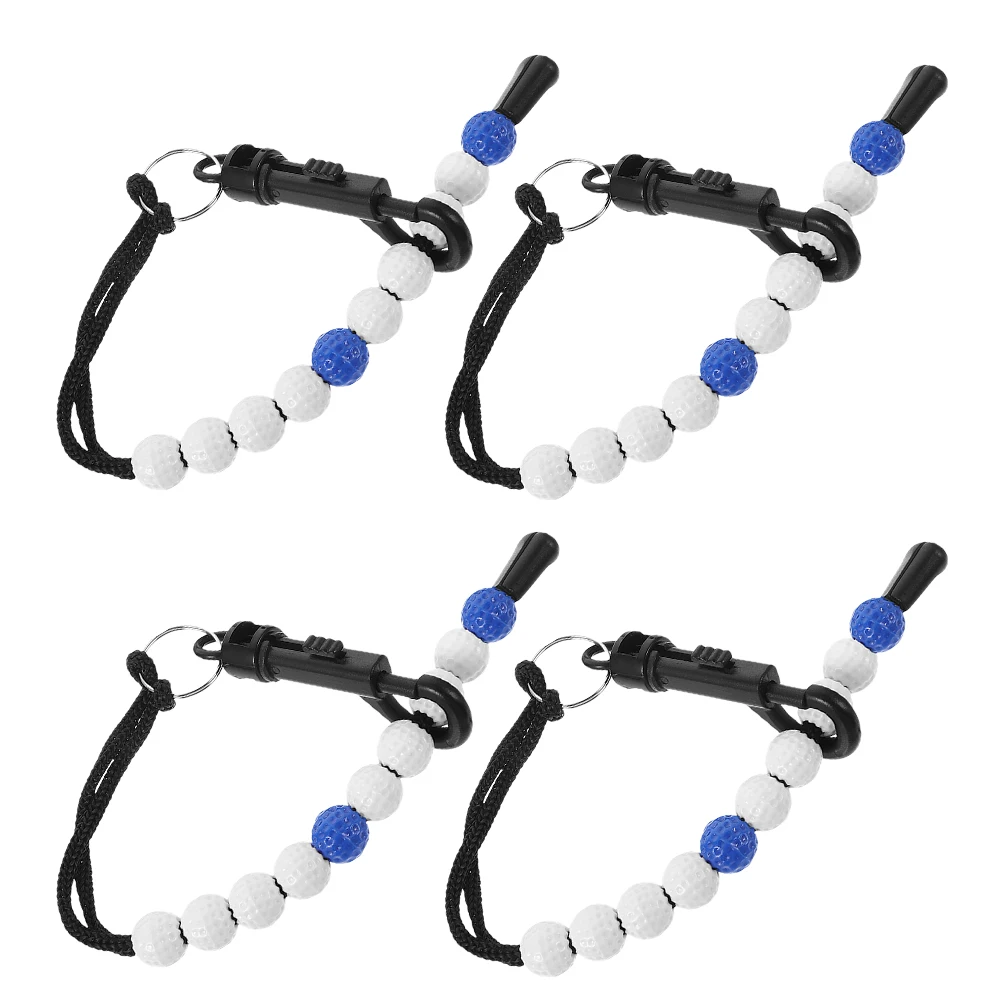 

4 Pcs Wrist Scorer Golf Counter Wearable Game Scorekeeper Stroke Beads Plastic Mark Miss