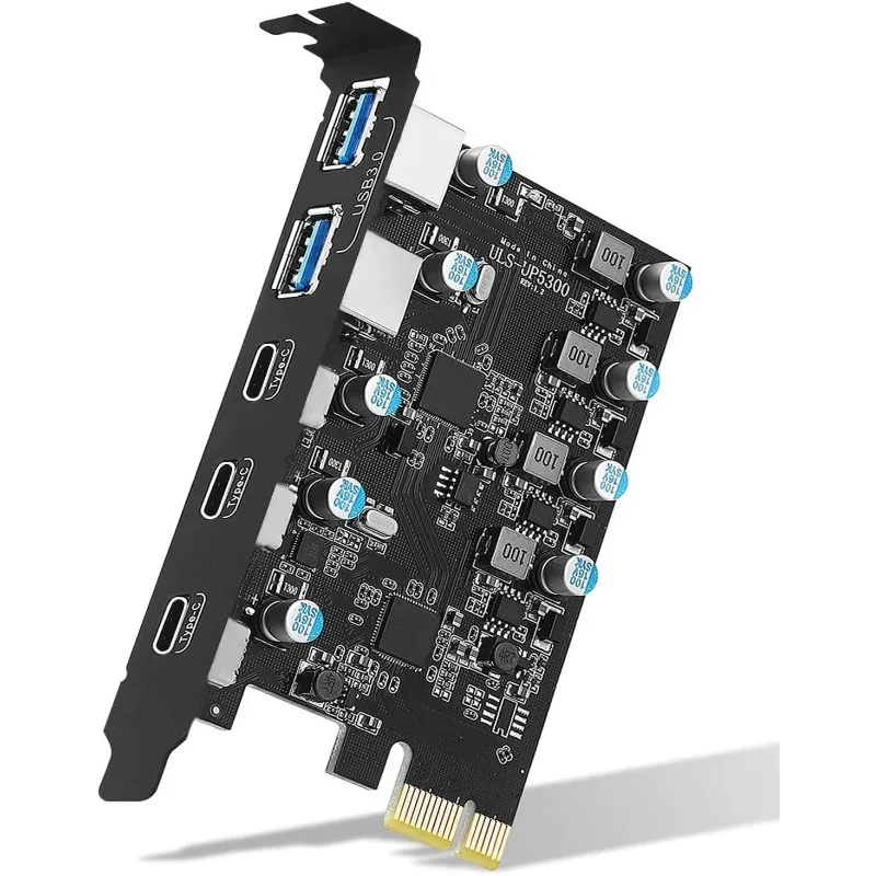 5ports 5Gbps USB 3.2 Gen1 USBC PCIE Card Hub USB 3.0 PCI Express Board PCI-E USB3.0 Adapter Multiplier USB3.1 Add on Card