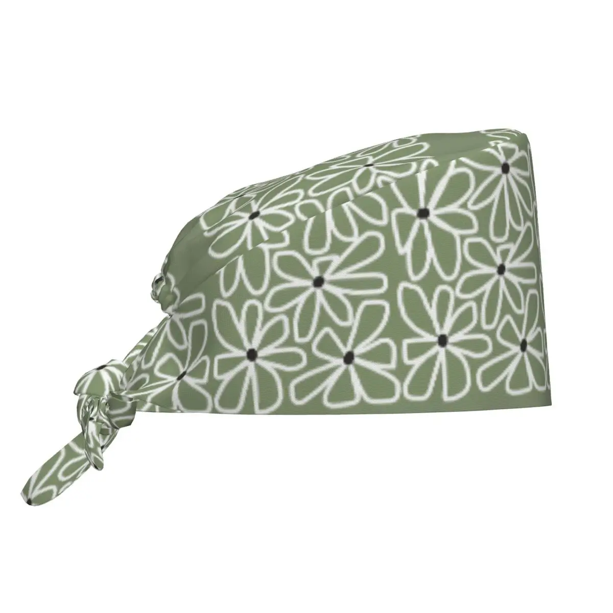 Daisy Chain Sage Scrubs Cap Surgical Hats Women Men Operating Room Cap Operator Hats Lab Works Hat