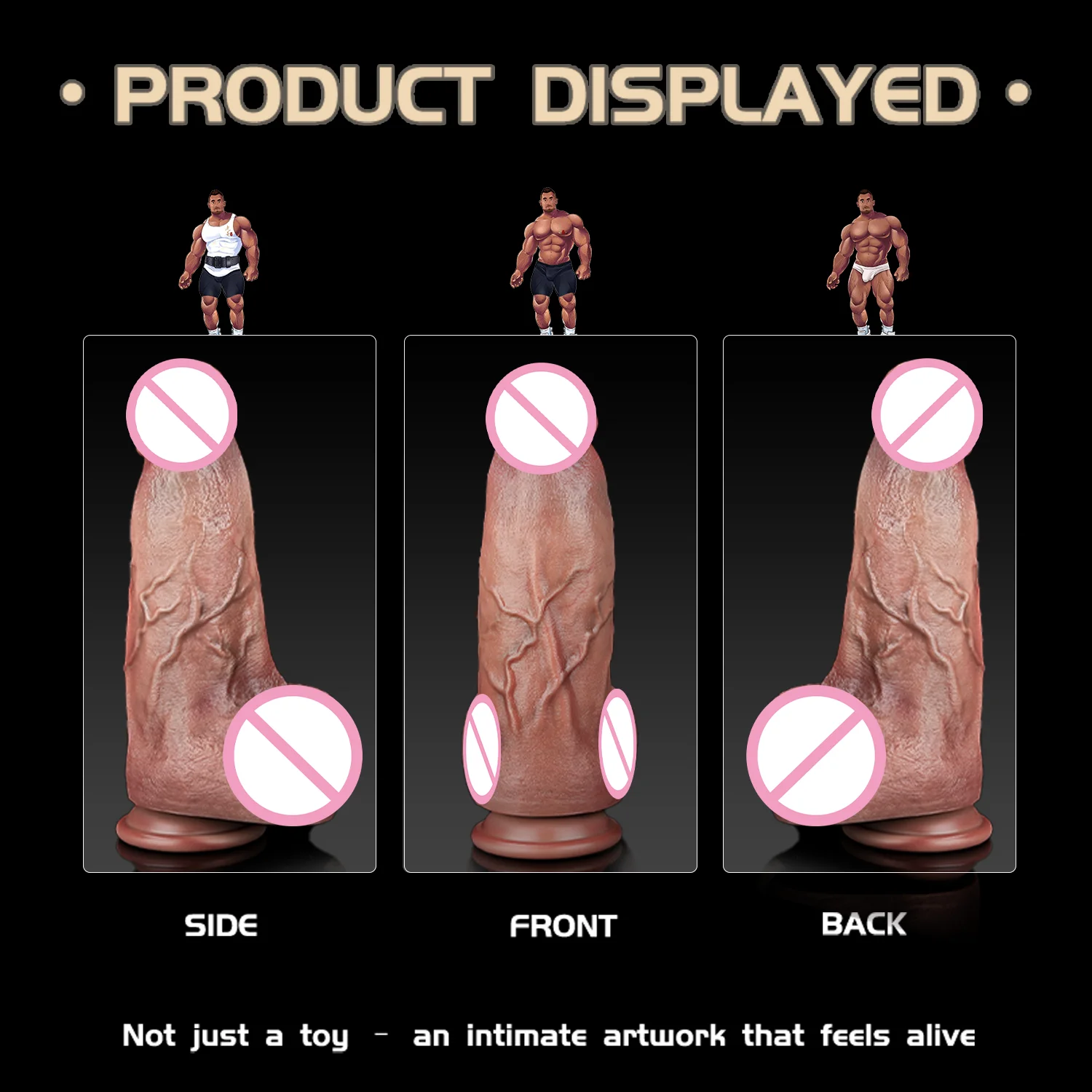 JYBL HungPa Gode réaliste en silicone – Conception pleine longueur souple et flexible pour un plaisir amélioré