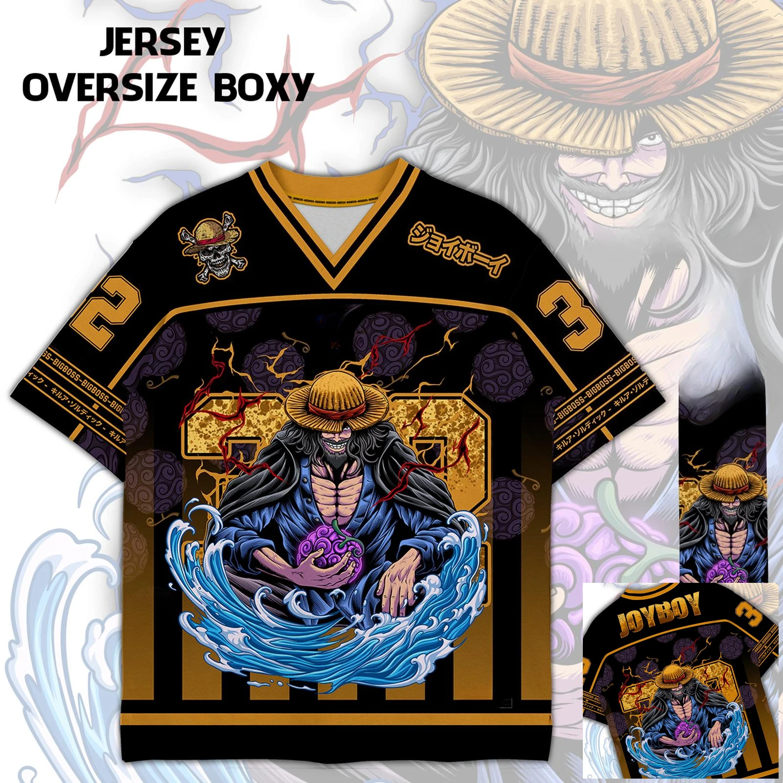 32 جيرسي قطعة واحدة Joyboy أنيمي Mecha Y2k الكورية نمط البيسبول الهوكي تي شيرت موضة الشارع الشهير أنيمي اليومية للجنسين بلايز تيز