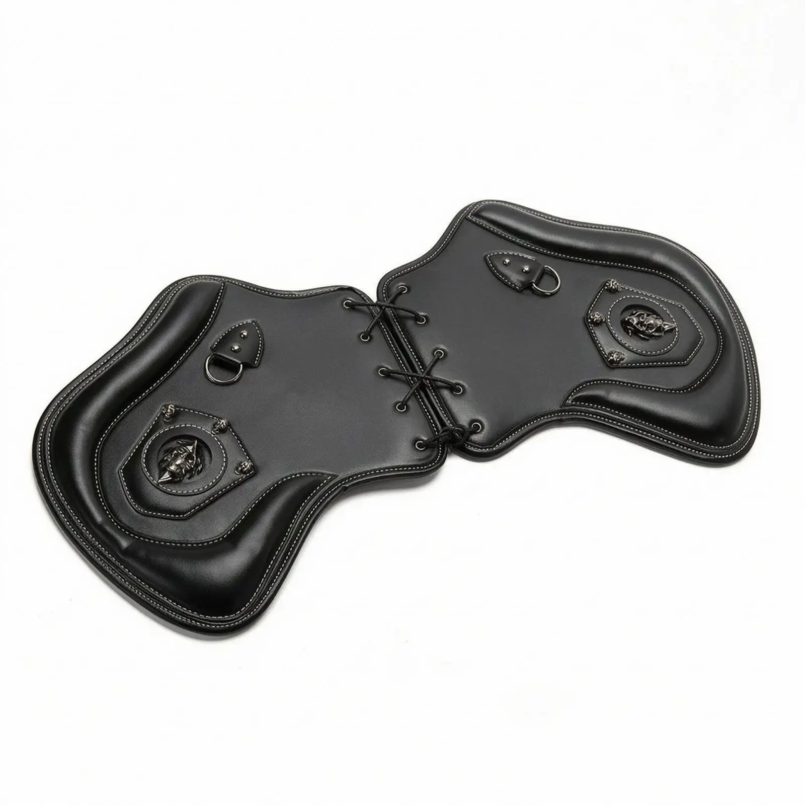 Saddle Embellishment with Cranium PU Leather-Style Saddle Guard Lacesaddle Panel Trim for Tourer Riders, Motorcyclists, Street
